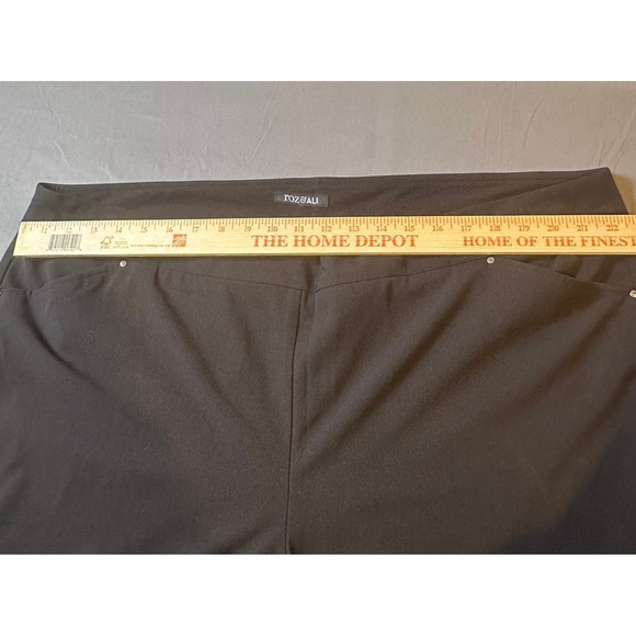 Roz & Ali Womens 22 Black Straight Leg Pull On Dress Pants Stretch Trousers - Picture 6 of 12
